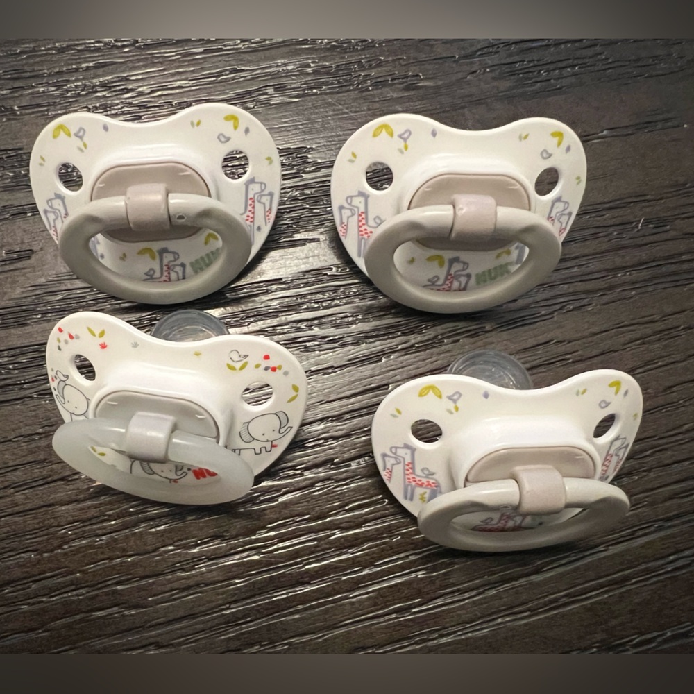 NUK Baby Pacifiers with Elephant Design - White